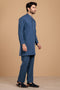 U-BLUE-BLENDED-KURTA PAJAMA TROUSER- (KSS23-048)