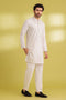 O-WHITE-BLENDED-Kurta Pajama Trouser - (KSS23-051)