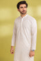 O-WHITE-BLENDED-Kurta Pajama Trouser - (KSS23-051)