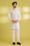 O-WHITE-BLENDED-Kurta Pajama Trouser - (KSS23-051)