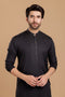 BLACK-COTTON-KURTA PAJAMA TROUSER- (KSS23-053)