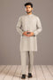 ASH+GRY-BLENDED-Kurta Pajama Trouser- (KSS23-059)