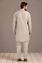 ASH+GRY-BLENDED-Kurta Pajama Trouser- (KSS23-059)