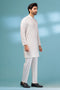 O-WHITE-BLENDED-Kurta Pajama Trouser - (KSS23-070)