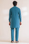 TEAL-BLENDED-KURTA PAJAMA TROUSER - (KSS24-004)