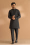 BLACK-RIB DOBBY-KURTA PAJAMA TROUSER - (KSS24-032)