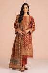 BROWN-JACQUARD-3 PIECE-SUIT (R3S223P04)