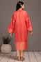 SALMON-GOLDEN ZARI STRIPE-1 PIECE (SSS231P06)